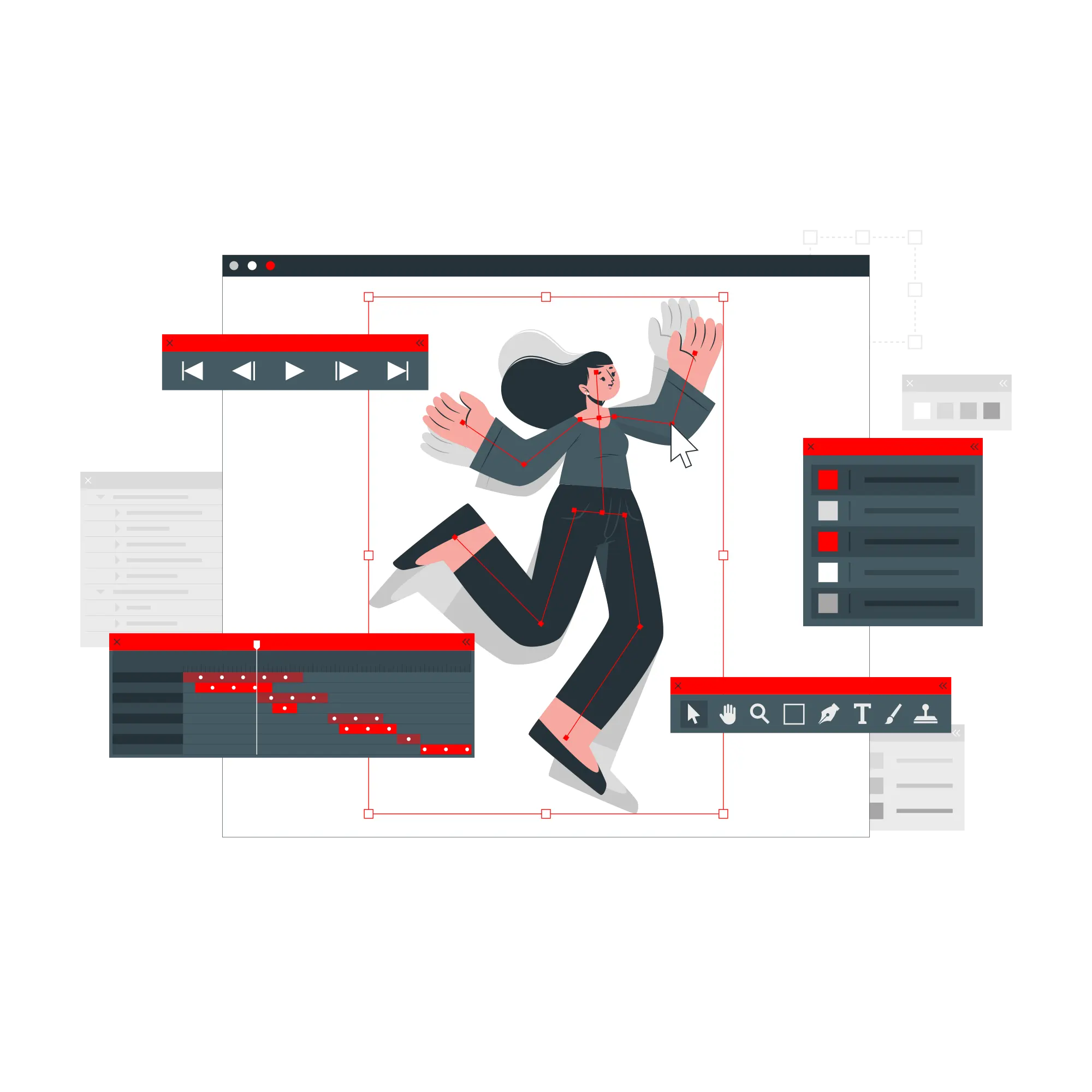 Illustration of an animation production workflow